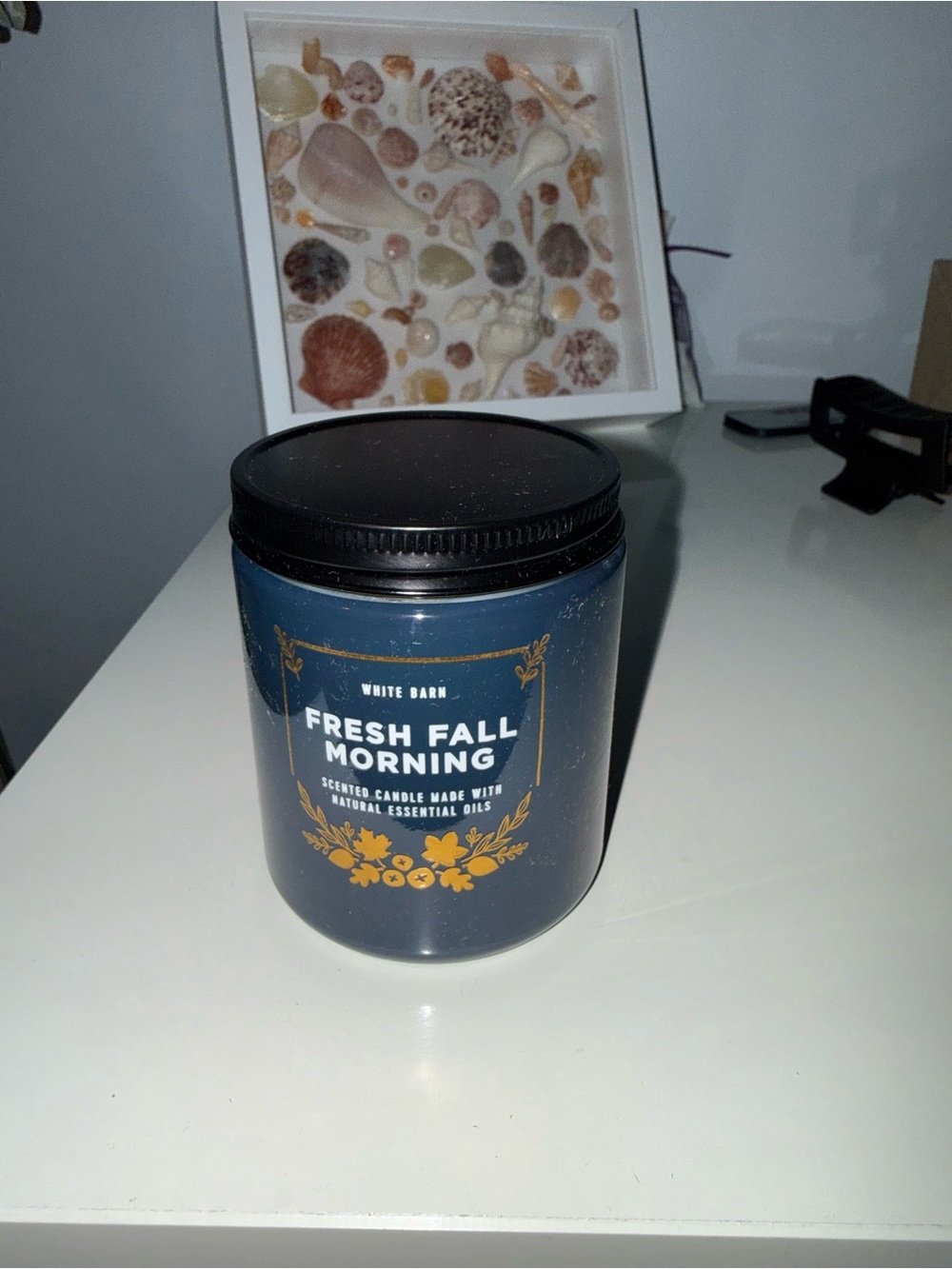 White Barn Fresh Fall Morning Scented Candle - Navy